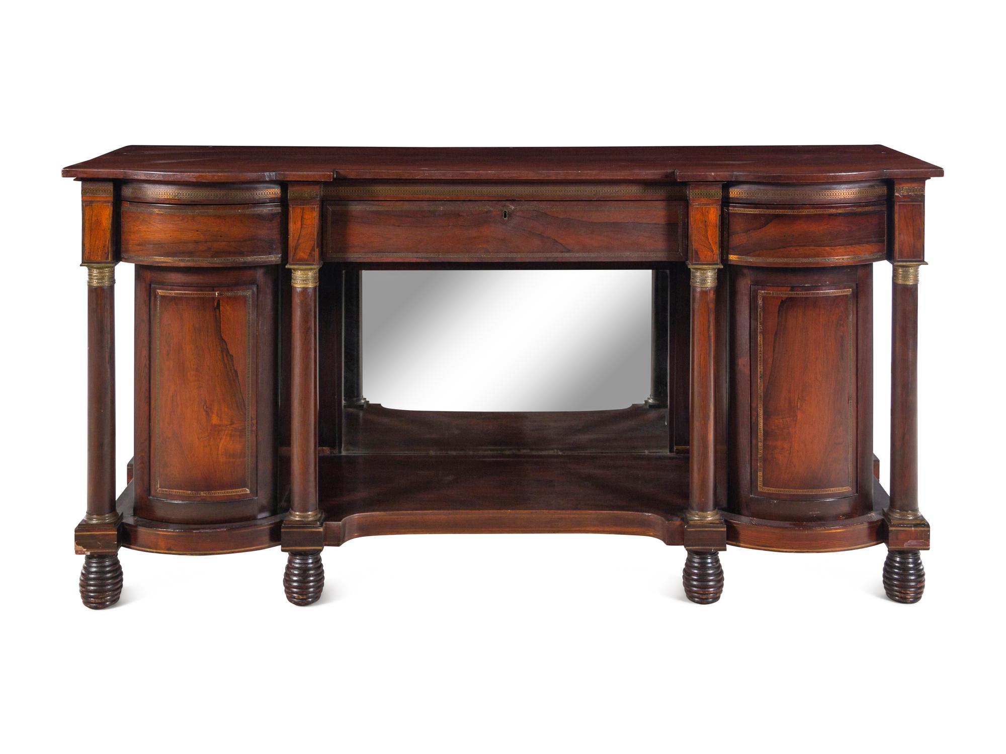 A Regency Gilt Metal Mounted Indian Rosewood Sideboard