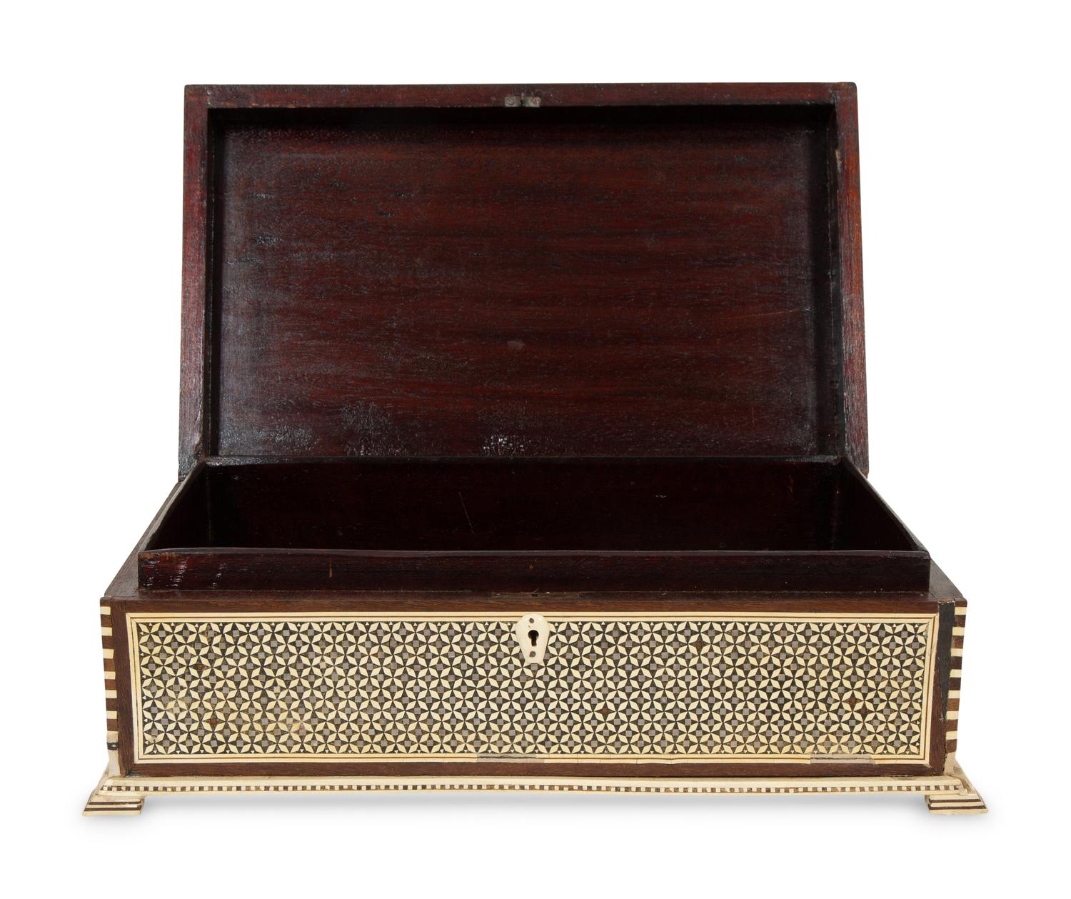 An Egyptian Mother-of-Pearl Parquetry Table Box