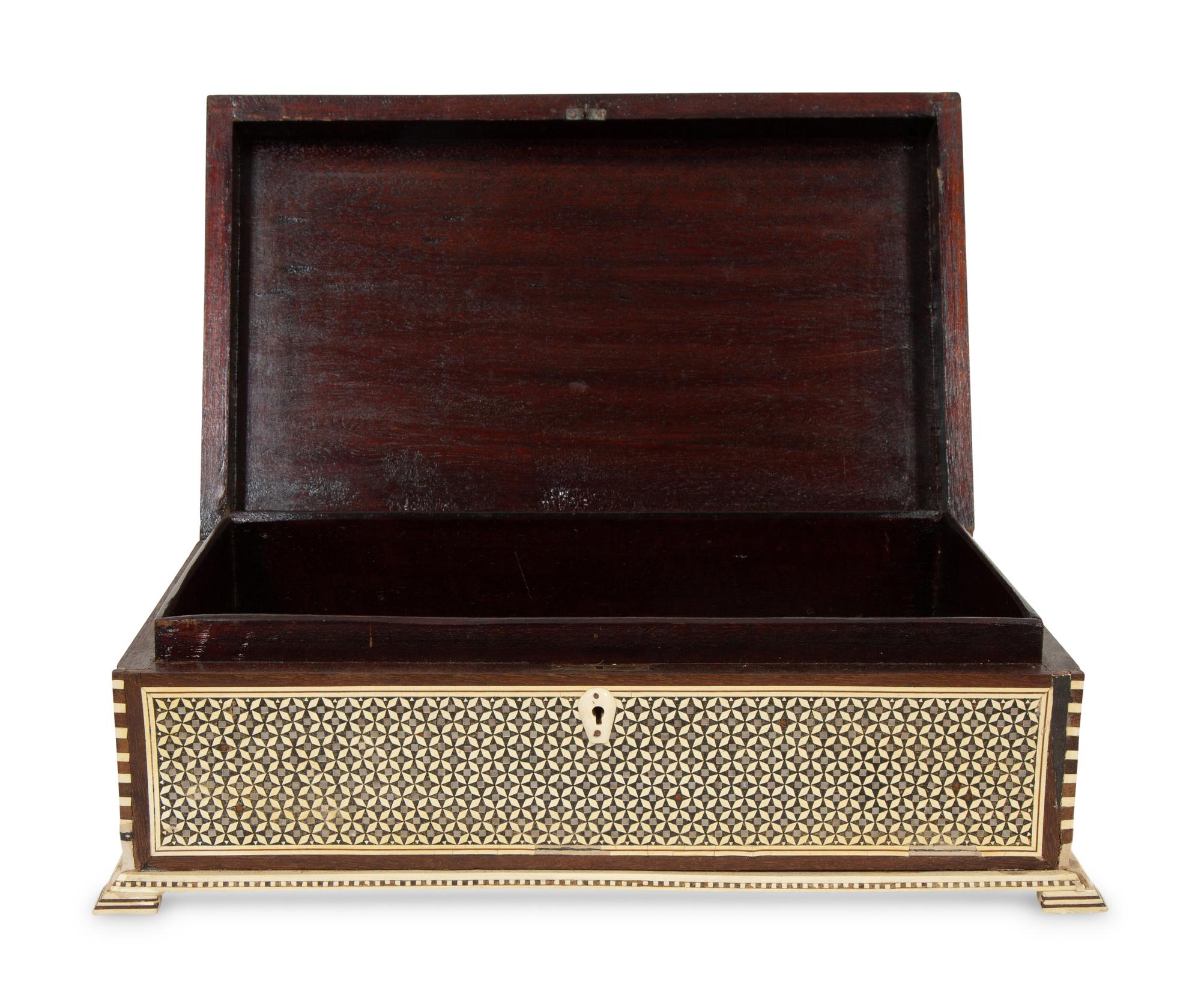 An Egyptian Mother-of-Pearl Parquetry Table Box