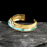 Don Supplee (Hopi, b. 1965) — 18K Gold and Turquoise Cuff Bracelet