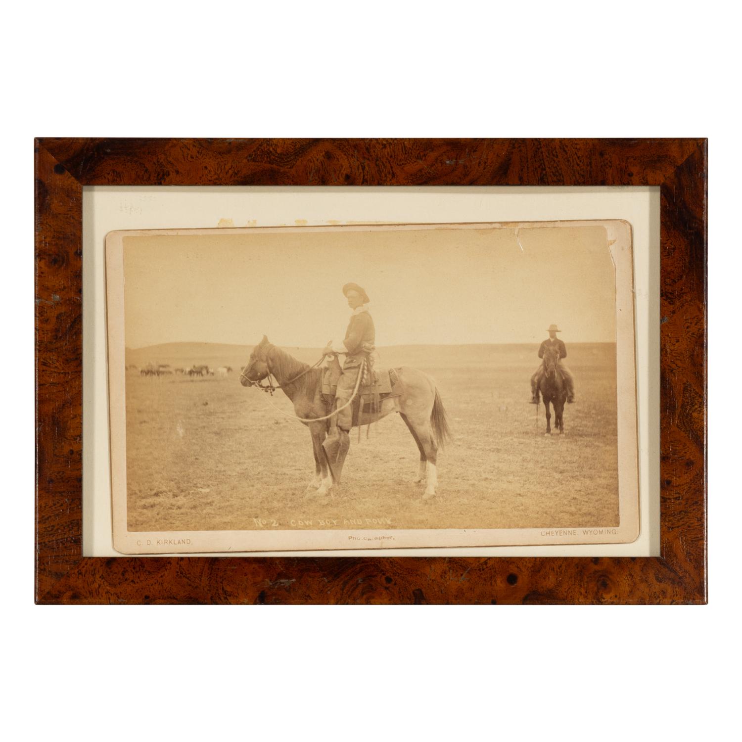 [Western Americana]. A group of 6 photographs of ranch scenes, cowboys and Native Americans, incl. images by Kirkland.