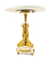 A Louis XVI Style Gilt Bronze and Marble Side Table — 20TH CENTURY