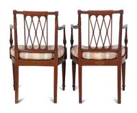 A Pair of Edwardian Painted Mahogany Armchairs
