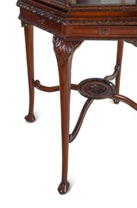 A George III Style Carved Mahogany Octagonal Vitrine
