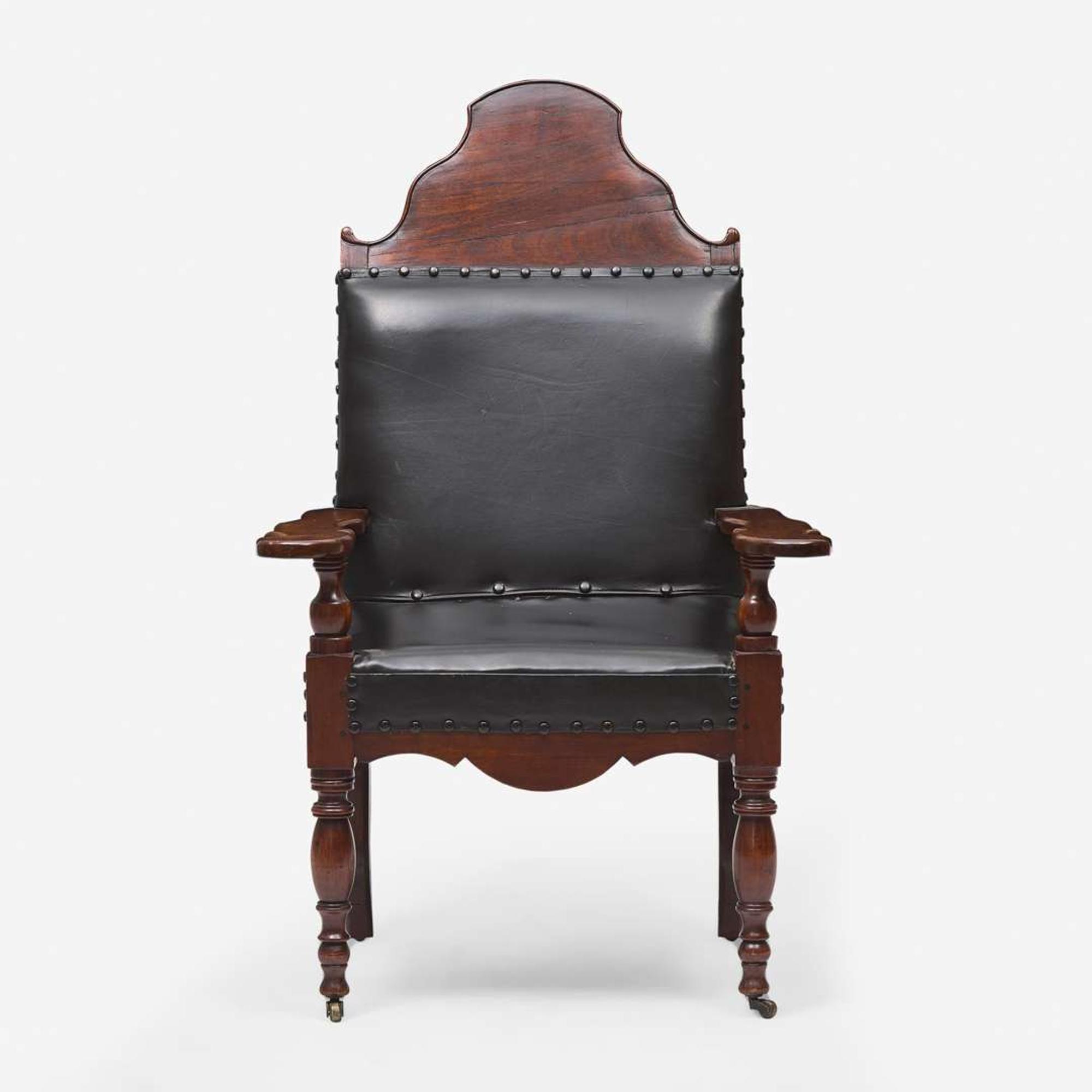 A carved mahogany Campeche or planter's chair Possibly Caribbean, early 19th century
