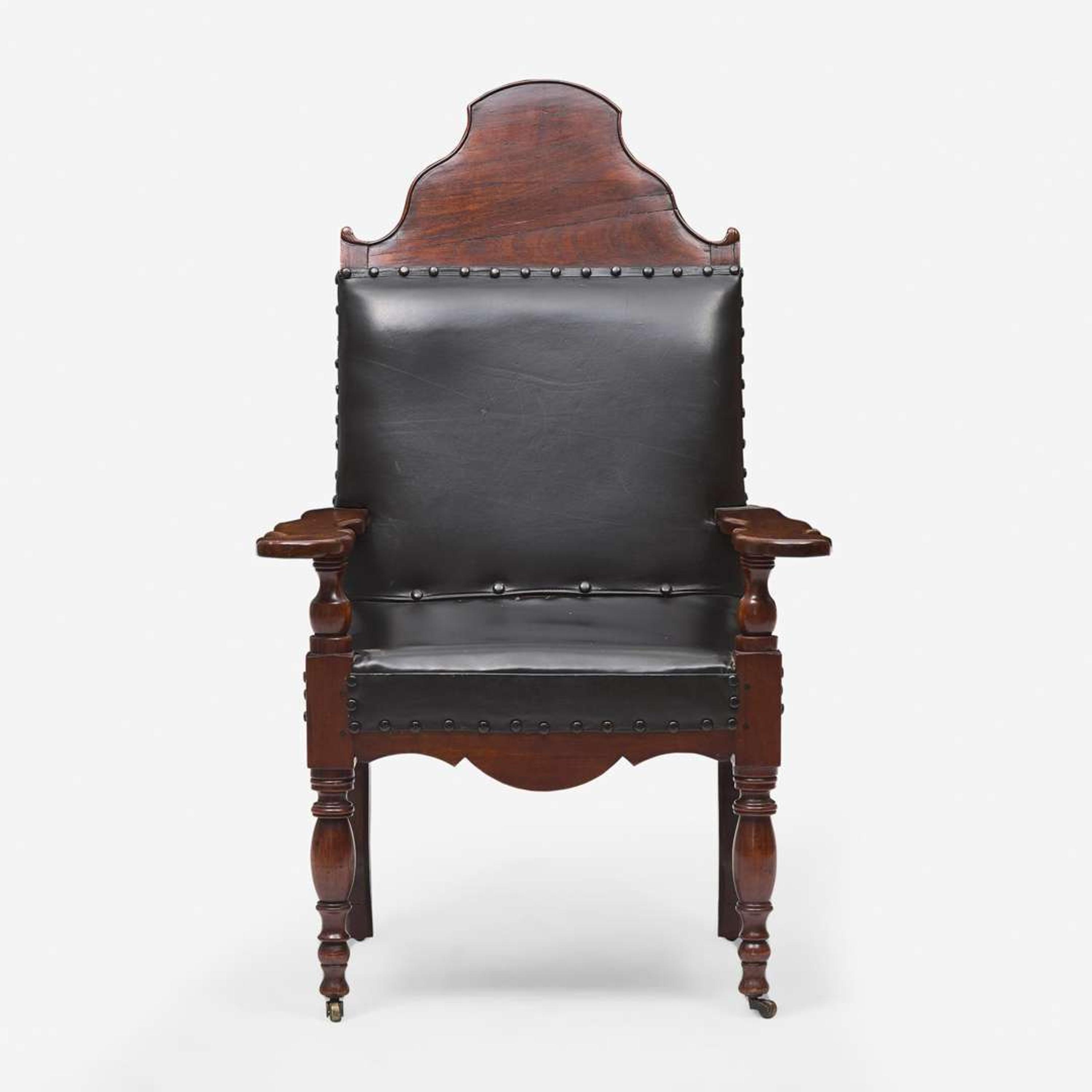 A carved mahogany Campeche or planter's chair Possibly Caribbean, early 19th century