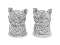 A Pair of German Silver Fox-Head Hunting Cups