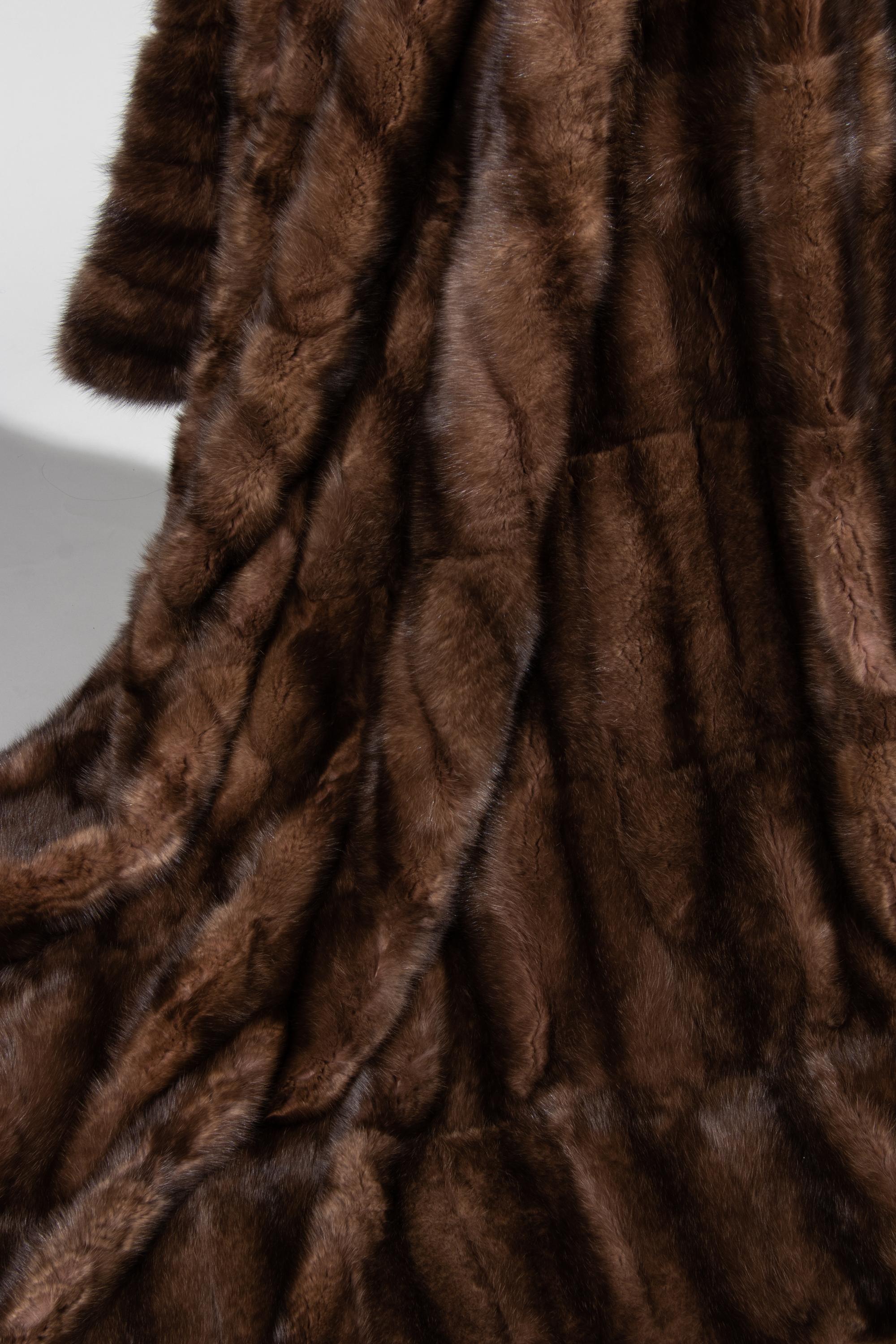 Sable Fur Blanket Lined with Gray Wool, Attributed to J. Mendel