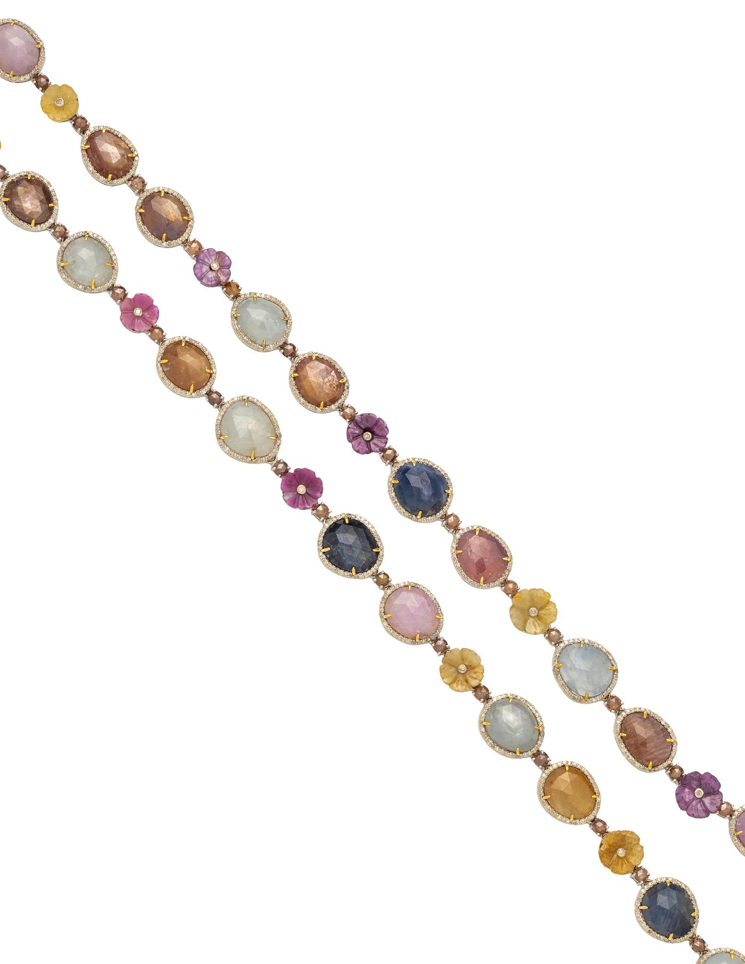 SAPPHIRE AND DIAMOND NECKLACE
