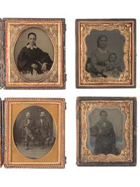 [EARLY PHOTOGRAPHY]. 40 assorted sixth and ninth plate ambrotype and tintype portraits of men, women, and children, incl. example by GUTEKUNST.