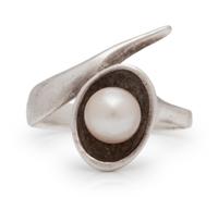 A Silver and Cultured Pearl Ring, Ed Wiener,