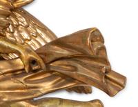 A Pair of Italian Carved Giltwood Winged Angel Appliqués