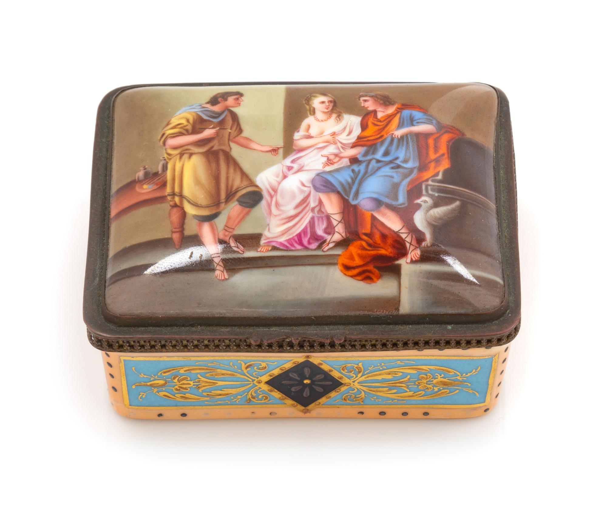 A Vienna Porcelain Box Width 3 1/4 inches. — 19TH CENTURY