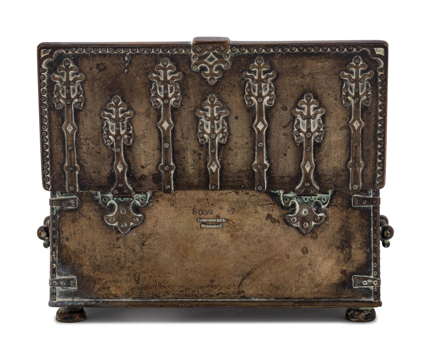 A Danish Cast Bronze Table Casket Commemorating the Battle of Lyndanisse