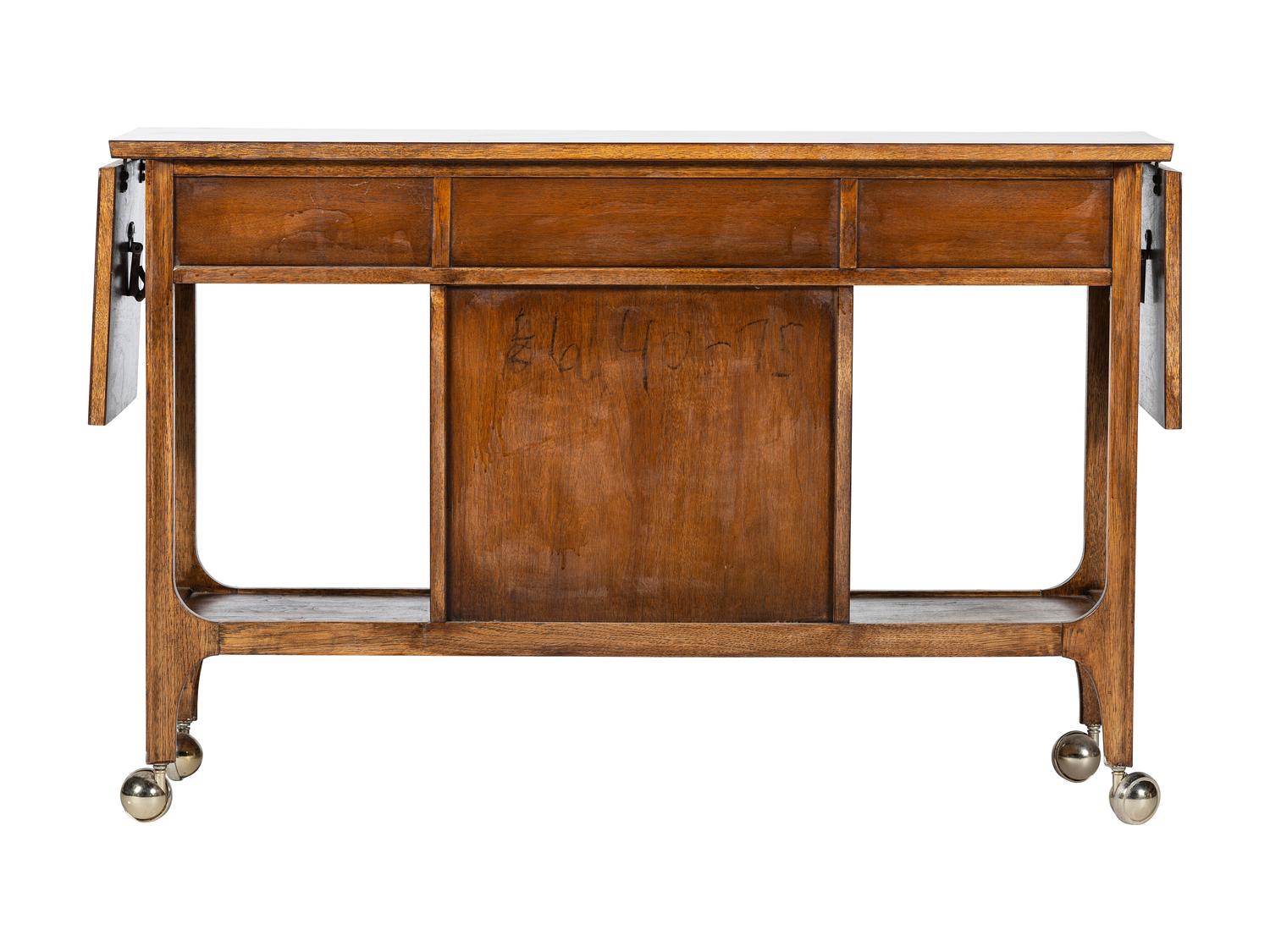 A Broyhill Brasilia Walnut Bar Cart