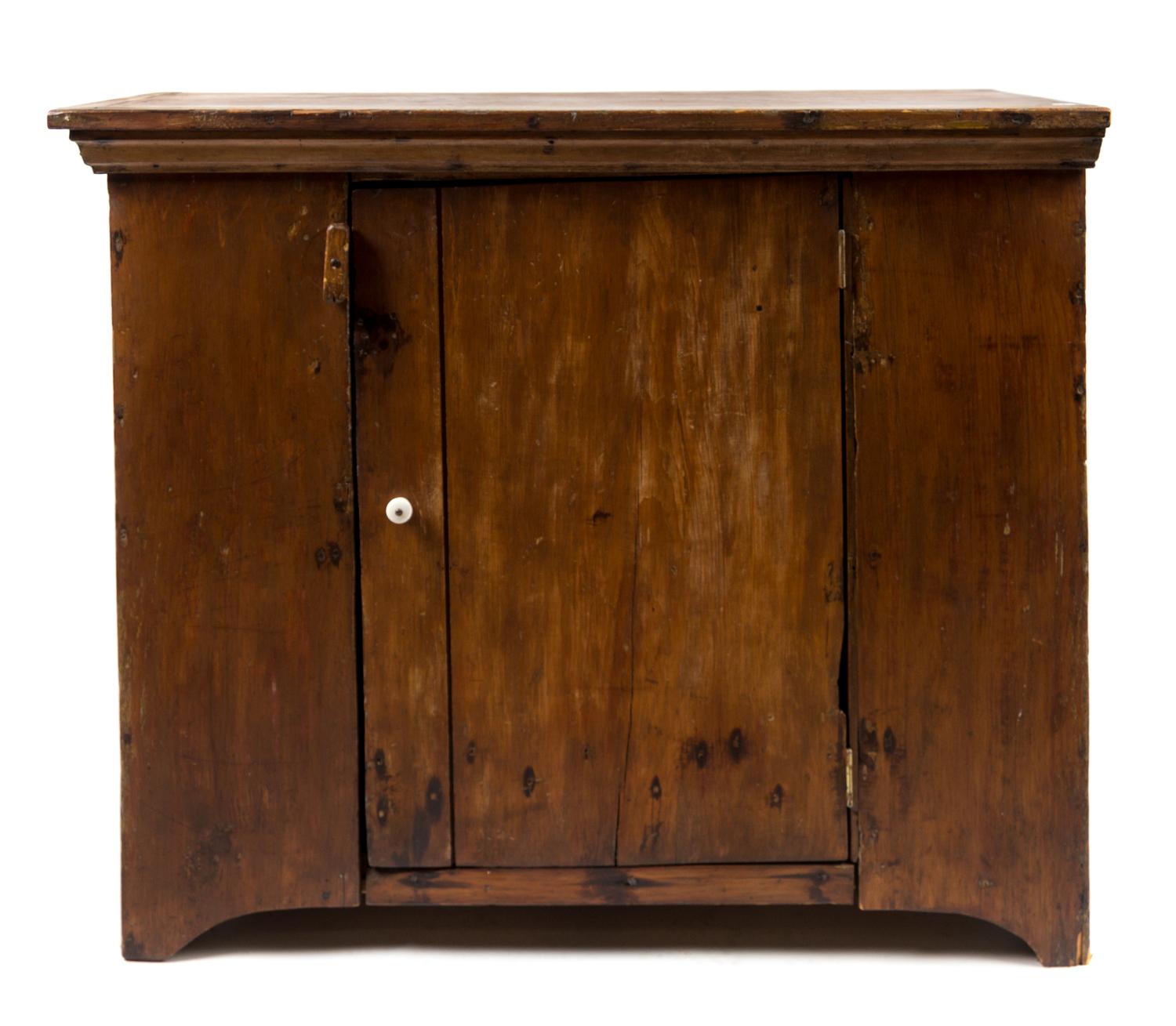 An American Pine Cupboard Height 40 x width 46 x depth 18 inches. — 19TH CENTURY