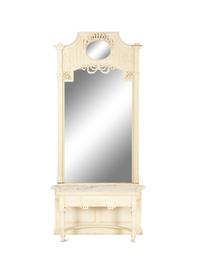 A Continental White Painted Mirrored Door Cabinet on Marble Top Base — Late 19th Century