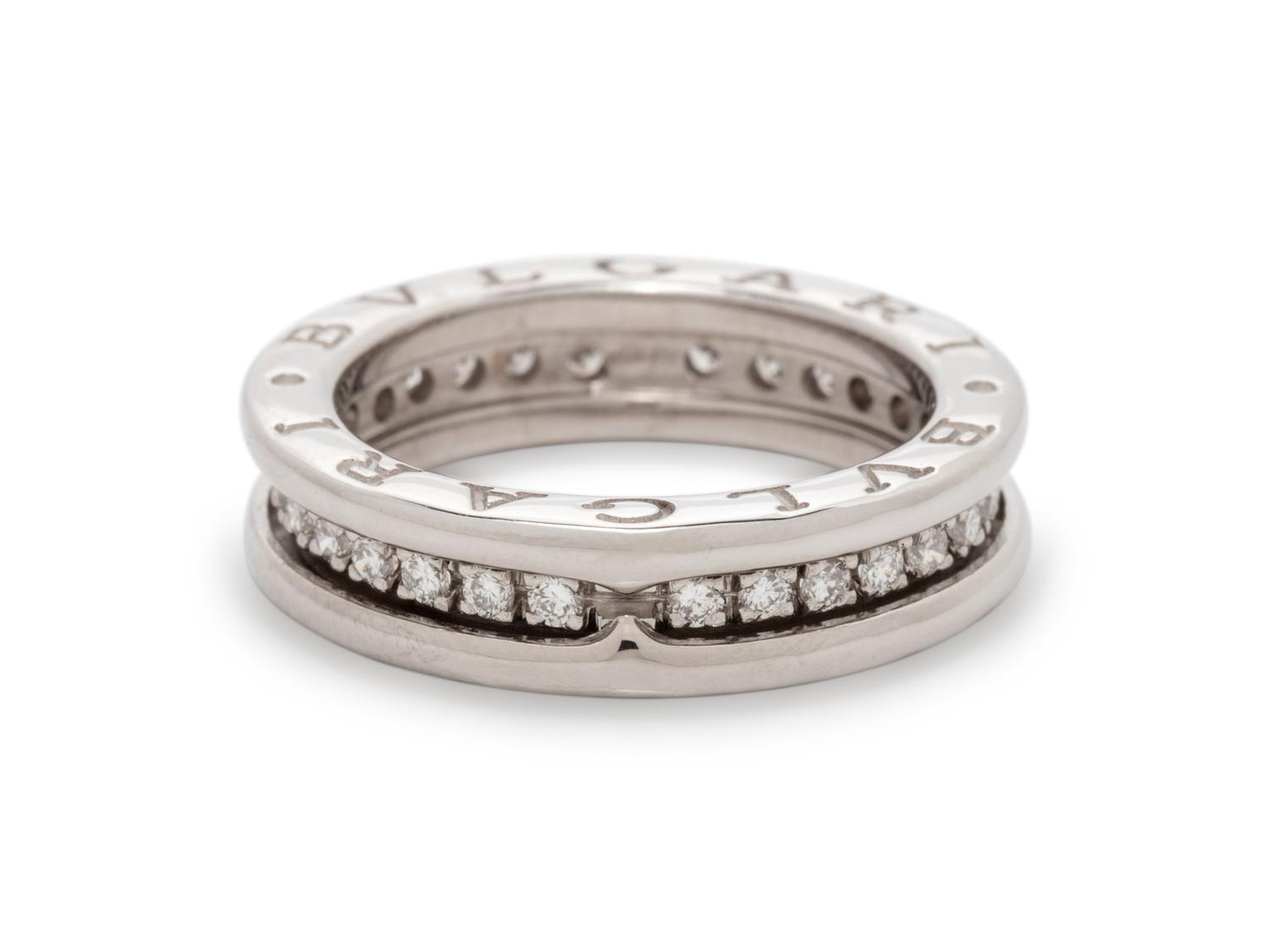 BVLGARI, WHITE GOLD AND DIAMOND 'B.ZERO1' RING