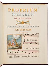 FRANÇOIS LAURENT GILBERT (scribe) (active, Paris, mid-eighteenth century) Benedictine Gradual (Fragment), in Latin, illuminated manuscript on paper [France, Paris, 1751]