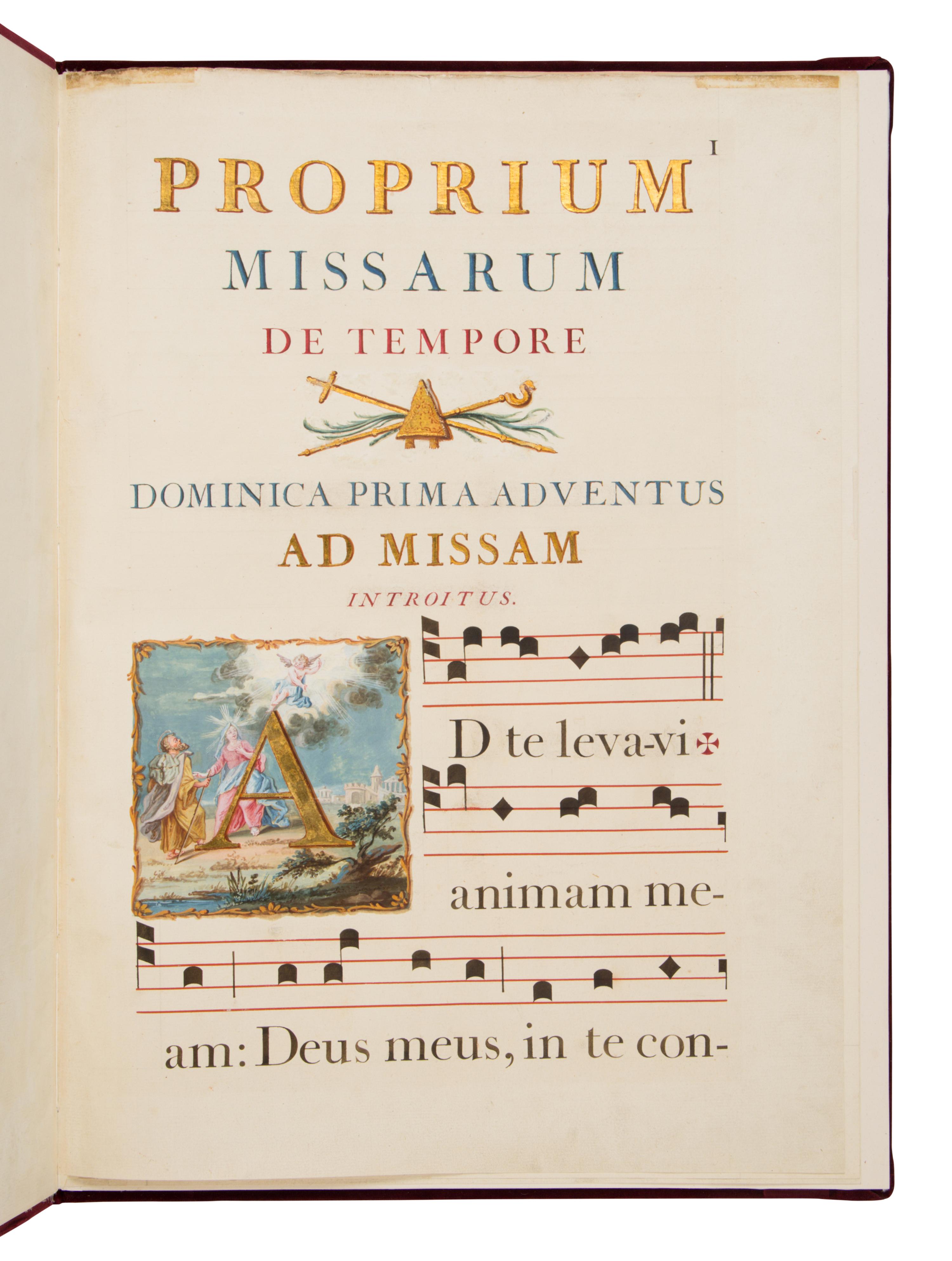 FRANÇOIS LAURENT GILBERT (scribe) (active, Paris, mid-eighteenth century) Benedictine Gradual (Fragment), in Latin, illuminated manuscript on paper [France, Paris, 1751]