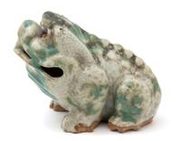 A Chinese Glazed Ceramic Toad Height 5 3/4 x length 7 inches. — 19TH CENTURY