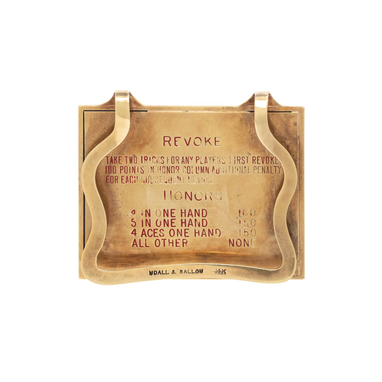 UDALL AND BALLOU, YELLOW GOLD AND ENAMEL MONEY CLIP