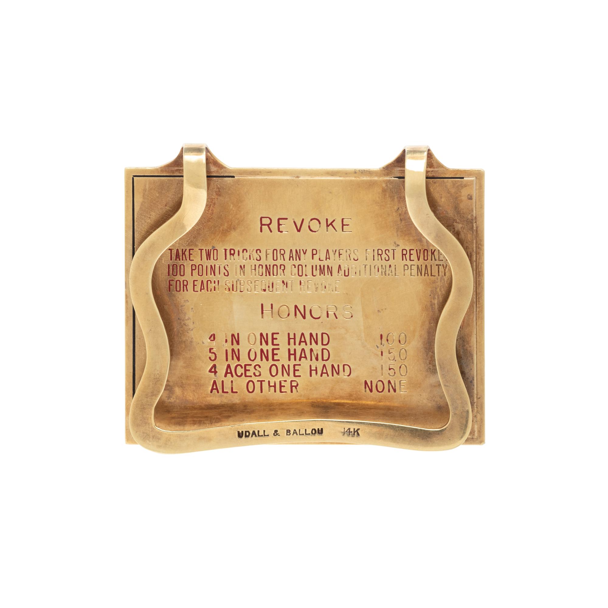 UDALL AND BALLOU, YELLOW GOLD AND ENAMEL MONEY CLIP