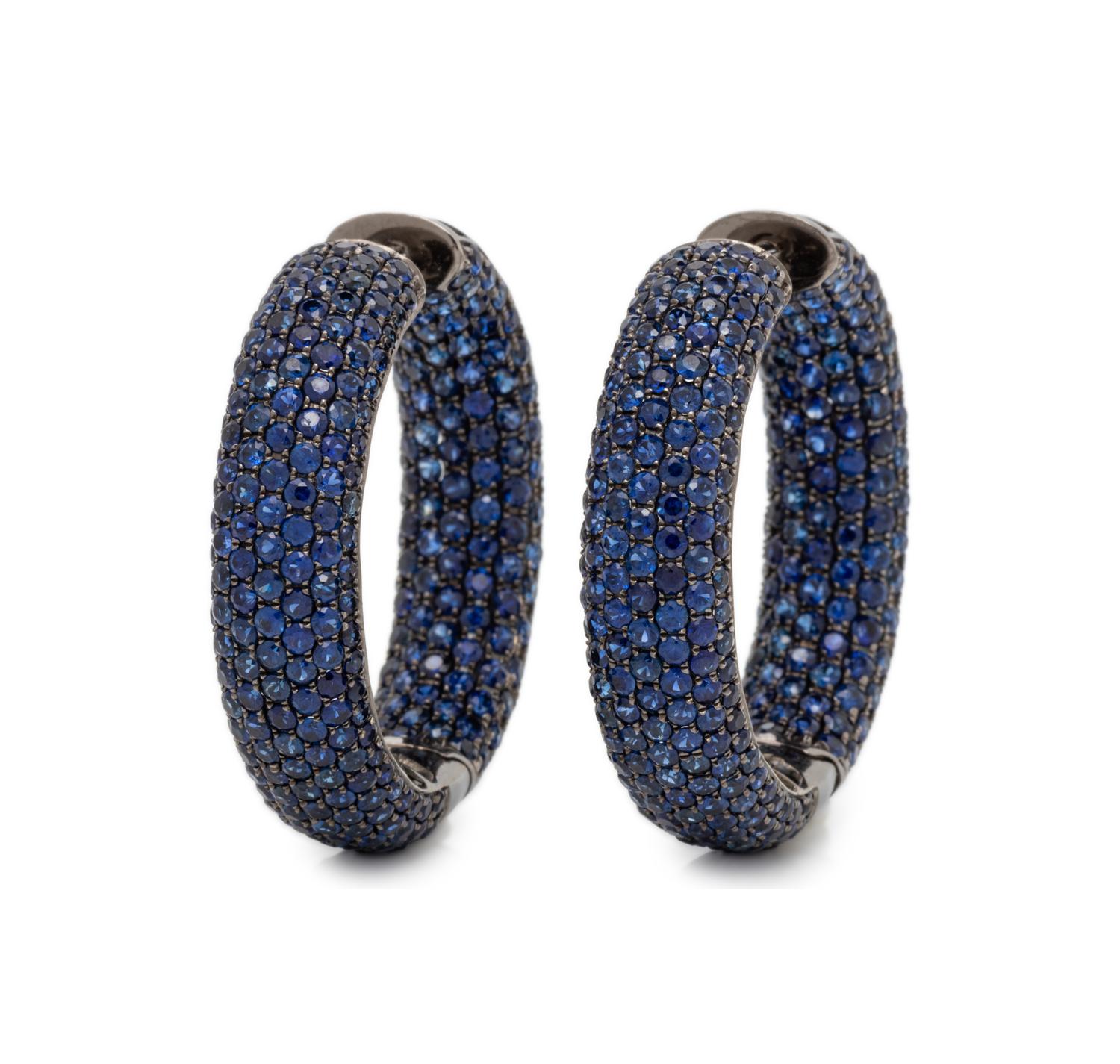 SAPPHIRE HOOP EARRINGS