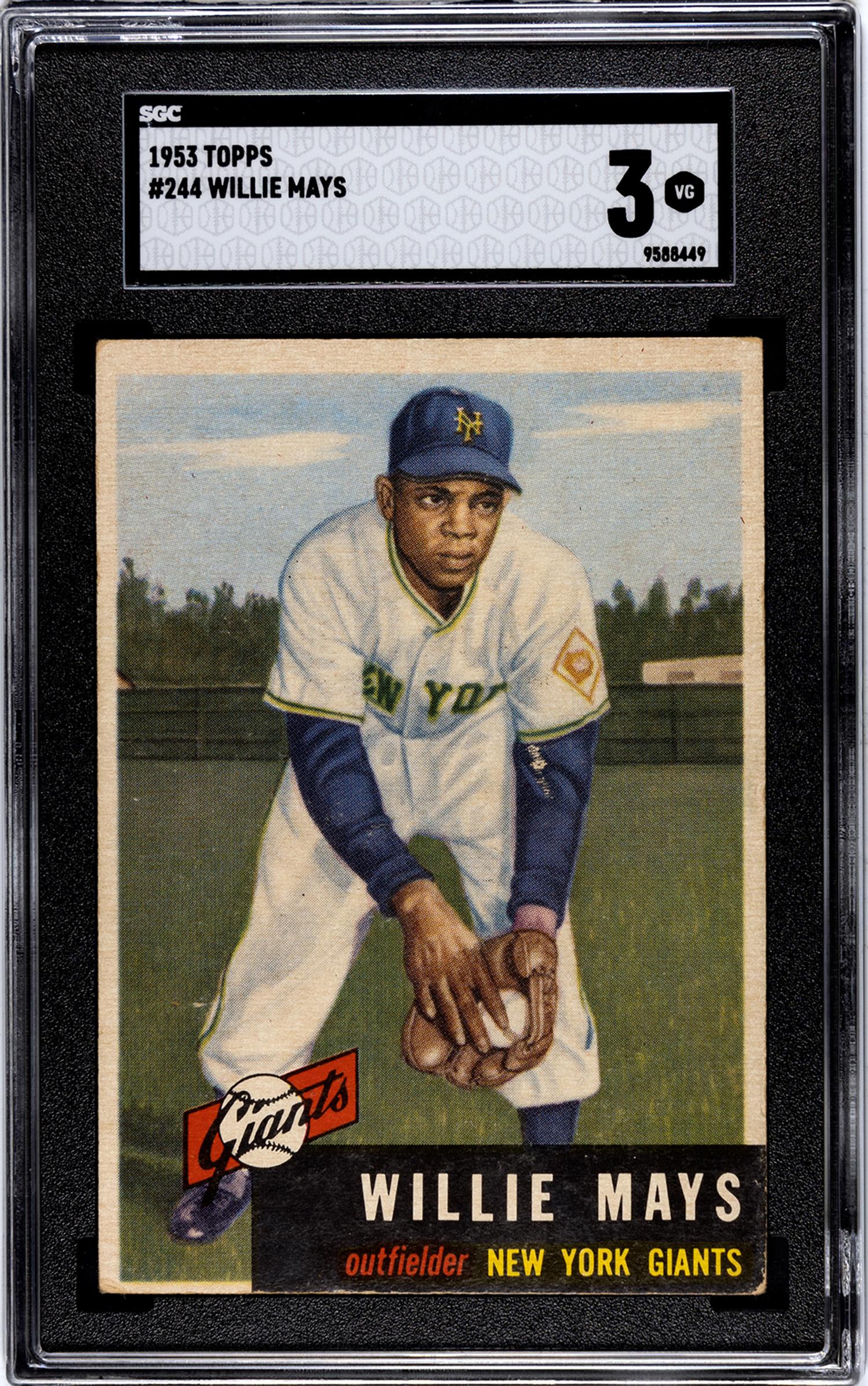 A 1953 Topps Willie Mays Baseball Card No. 244 (SGC 3 VG)