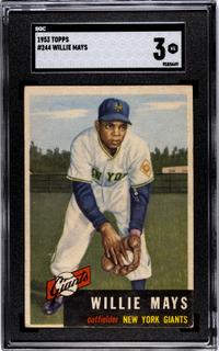 A 1953 Topps Willie Mays Baseball Card No. 244 (SGC 3 VG)