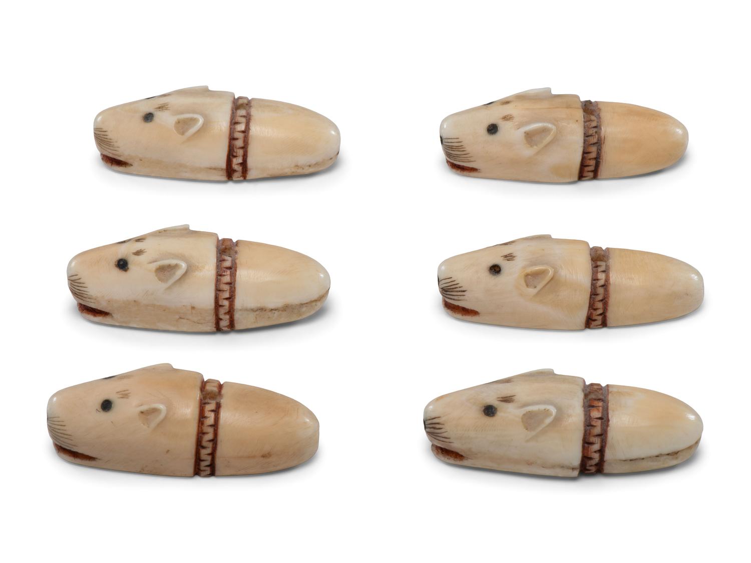 Iñupiat Carved Polar Bear Toggles / Buttons