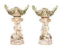 A Pair of Meissen Porcelain Baskets