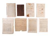 [POLITICS IN AMERICA]. A group of pamphlets, glass plates, and other ephemera related to Andrew Jackson, Henry Clay, and American politics of the 1840s, comprising: