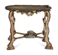 A Venetian Grotto Style Carved Silver Gilt Side Table