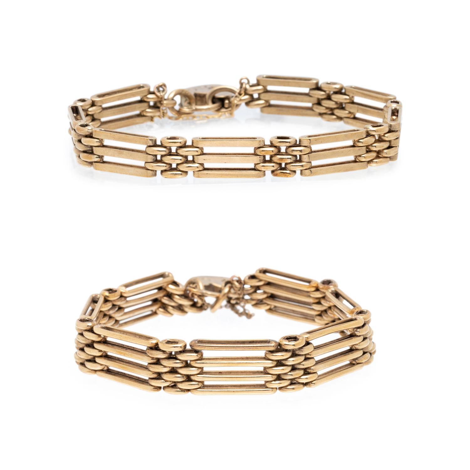 VICTORIAN, YELLOW GOLD BRACELET SET