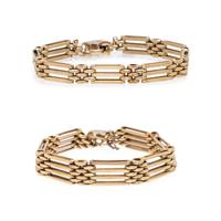 VICTORIAN, YELLOW GOLD BRACELET SET