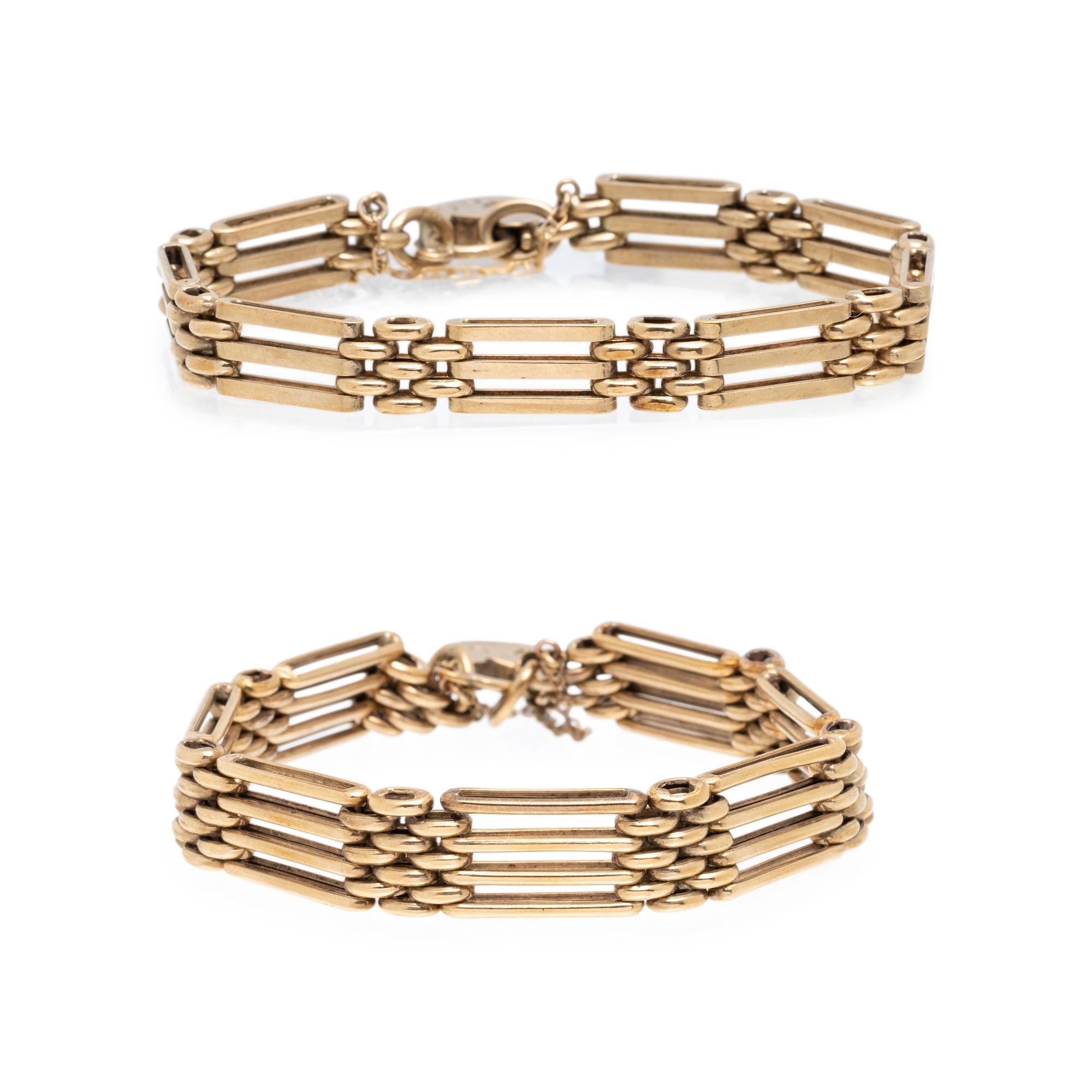 VICTORIAN, YELLOW GOLD BRACELET SET