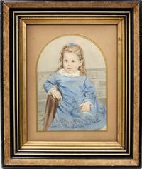 A Victorian Ink on Paper Portrait 18 1/2 x 15 1/2 inches (overall).
