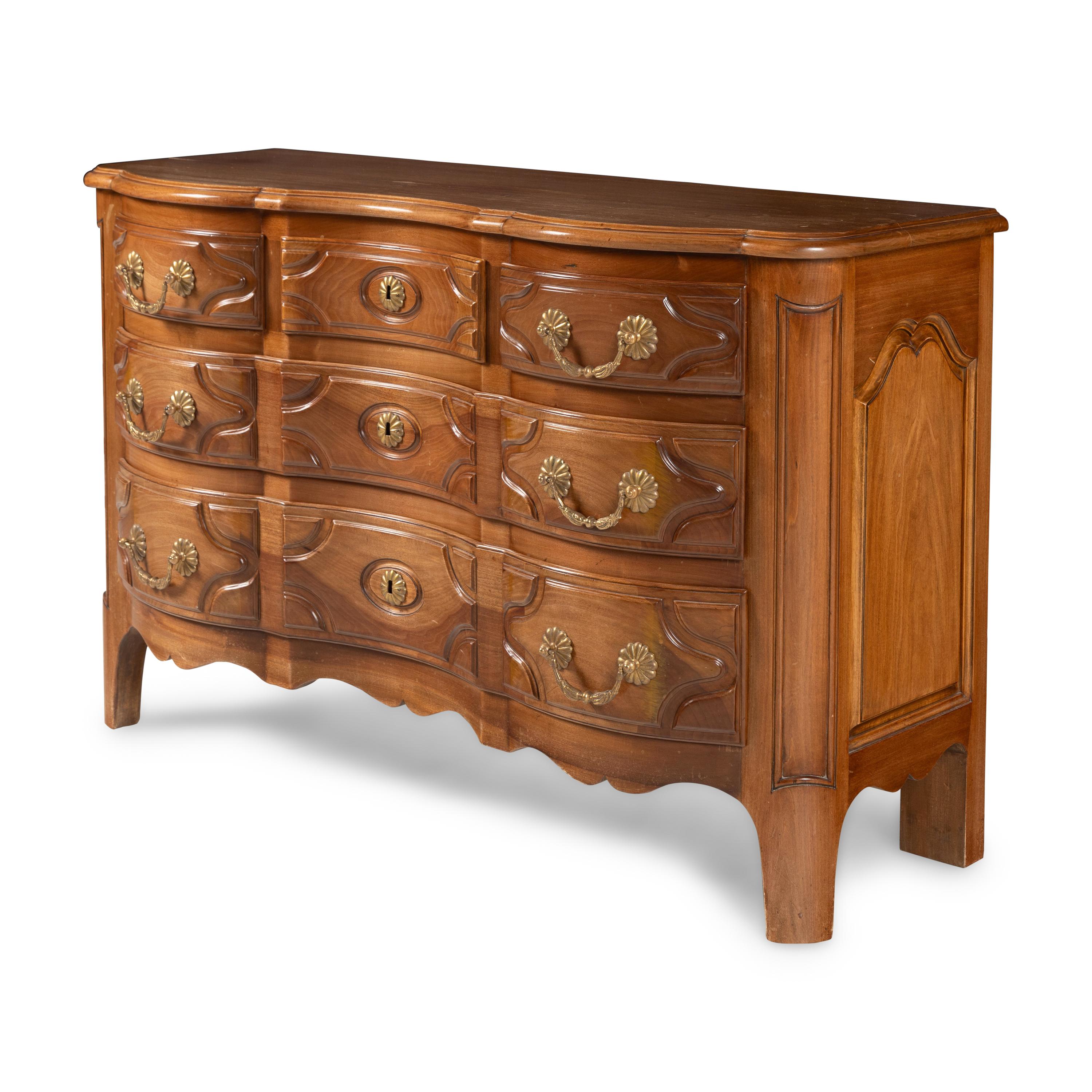 A French Provincial Style Walnut Chest of Drawers