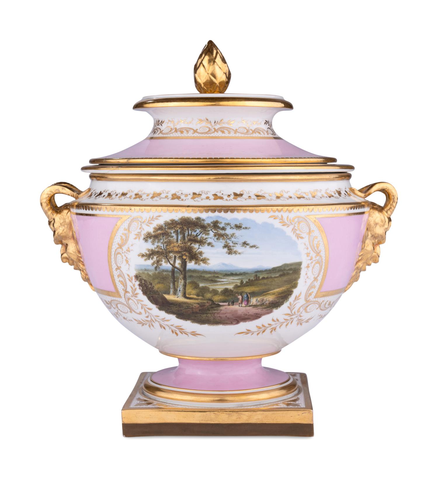 A Flight, Barr and Barr Worcester Porcelain Ice Pail with Cover and Liner