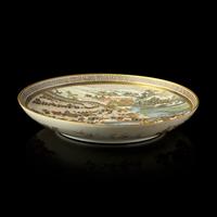 An Impressive Satsuma-Type Large Dish, Meizan Studio, Meiji Period
