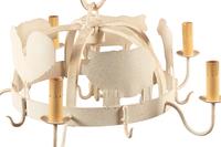 APPROVED FOR DONATION A Whimsical Painted Cut Metal Chandelier