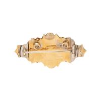 YELLOW GOLD SCROLL MOTIF BROOCH
