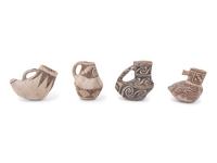 Collection of Anasazi Black-on-White Pottery Pitchers