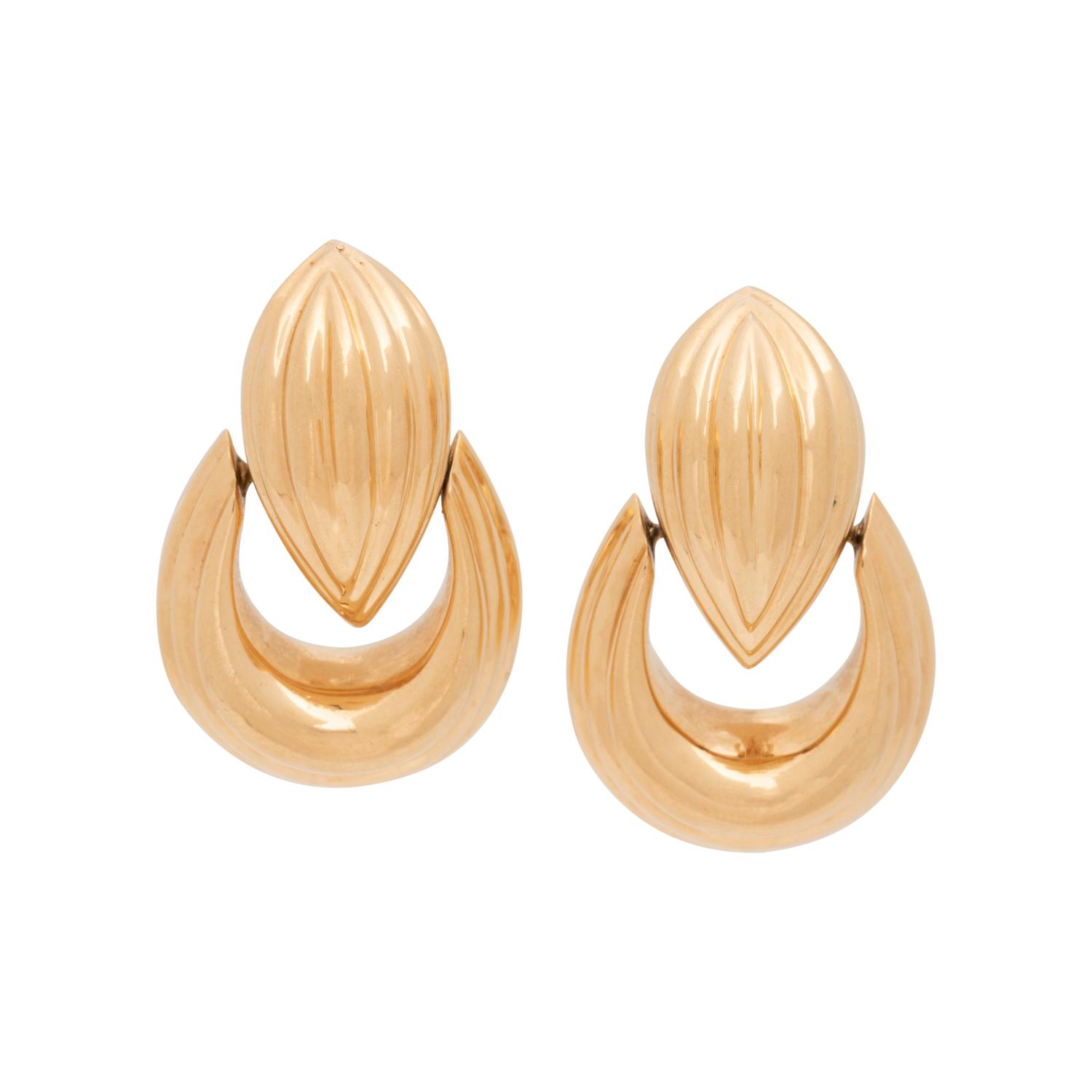 CONVERTIBLE YELLOW GOLD EARCLIPS