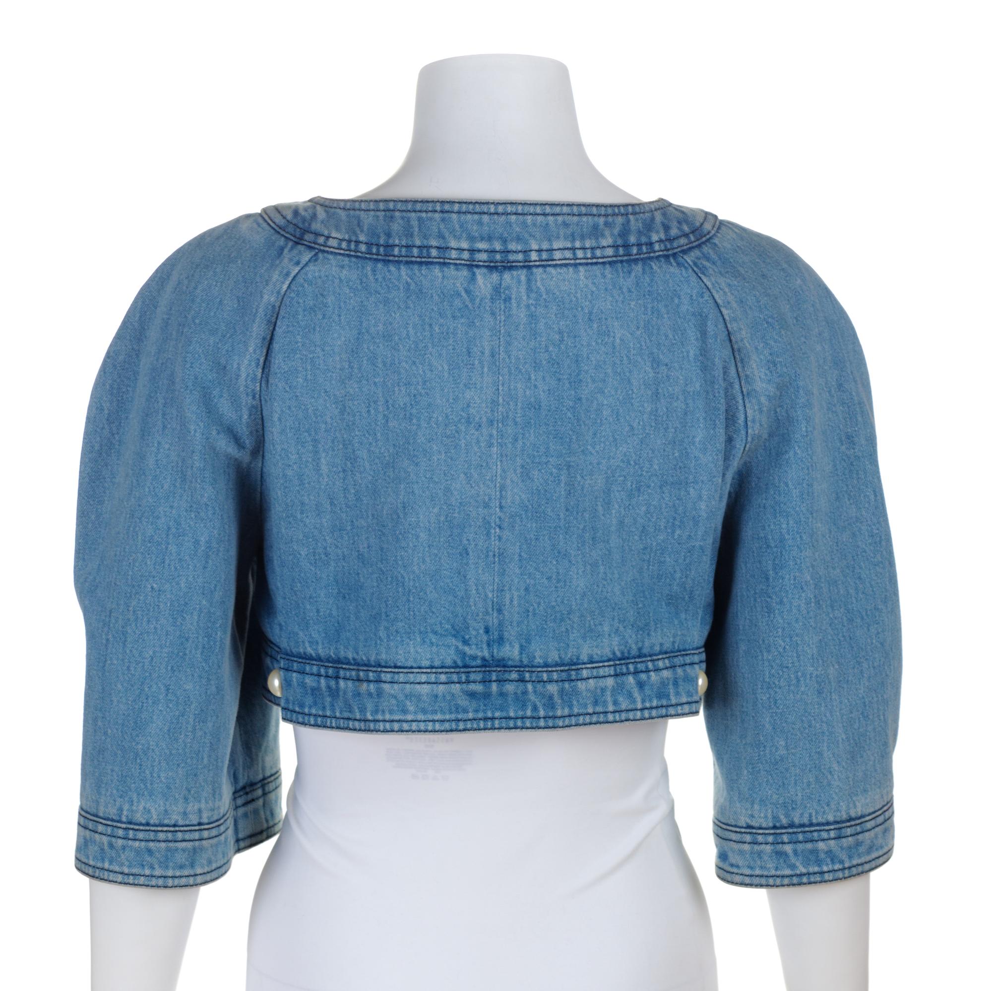 A Chanel Light Denim Bolero, Size 42.