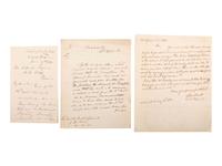 [AMERICANA]. A group of assorted 19th-century documents highlighted by a manuscript copy of instructions from the prominent commercial shipping firm of N.L. & G. Griswold to Captain Smith regarding a voyage to Liverpool, 7 April 1812.