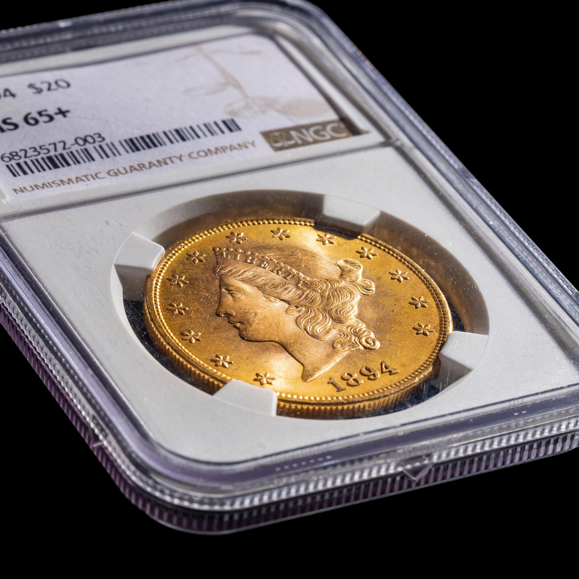 An 1894 Liberty Head $20 Gold Coin [NGC MS65+]