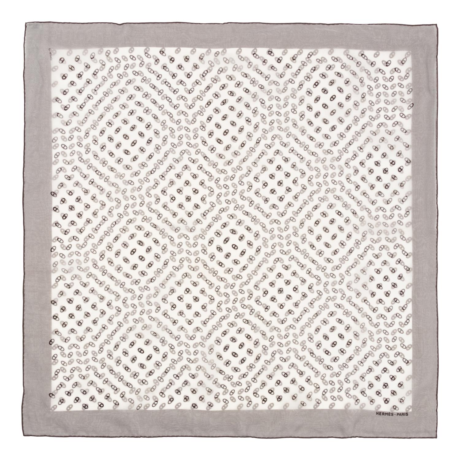 Two Hermès 70cm Double Layer Silk Chiffon Scarves