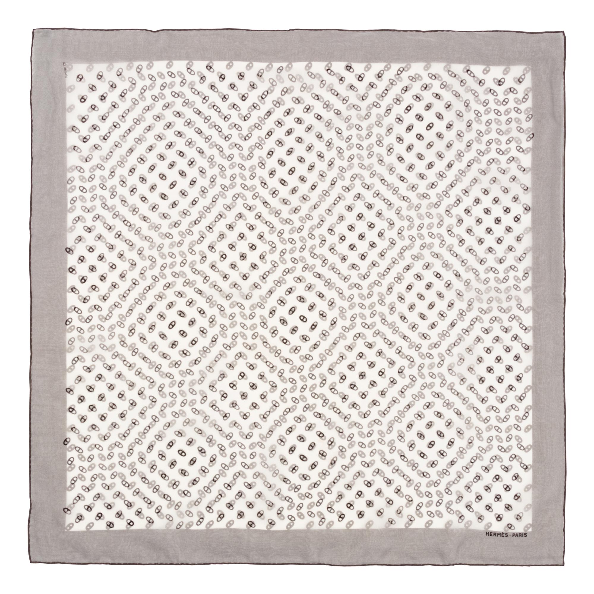 Two Hermès 70cm Double Layer Silk Chiffon Scarves
